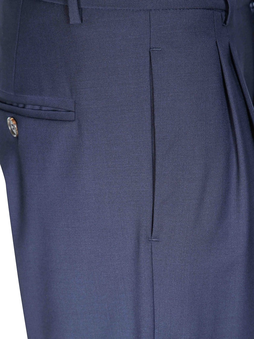 Amaranto Tailored Pleated Straight-Leg Pants