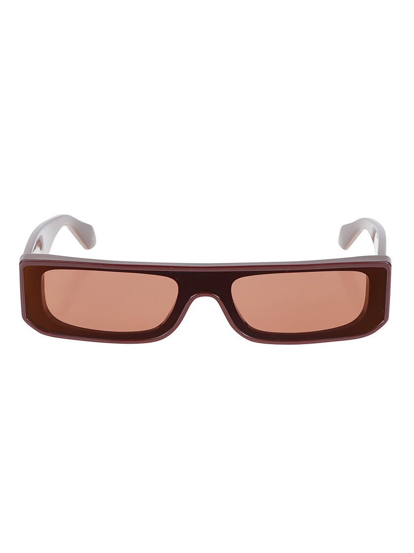 Alaïa Rectangular Deep Burgundy Acetate Sunglasses With Tinted Lenses