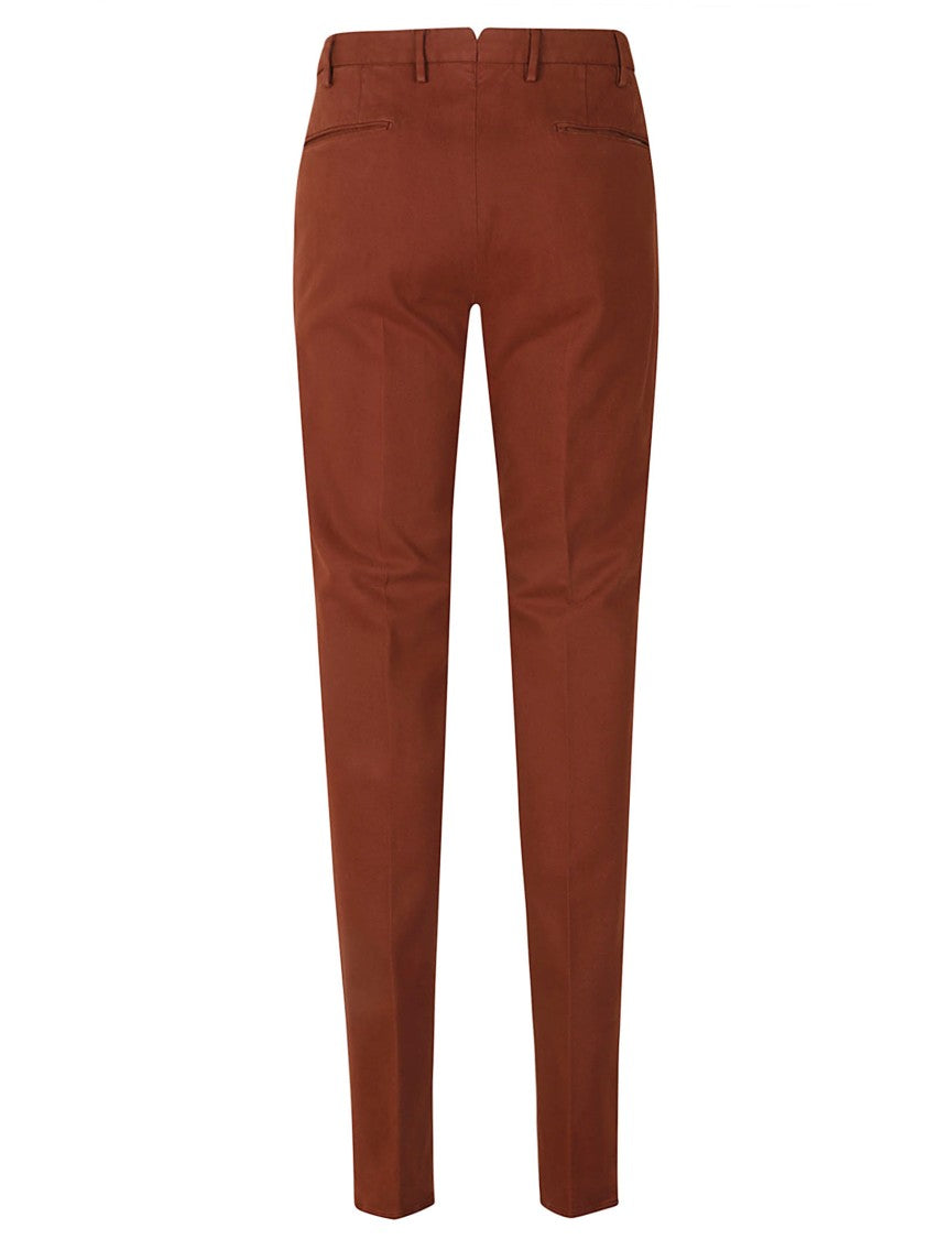 Incotex Brown Tailored Cotton Pants With Straight-Leg Silhouette