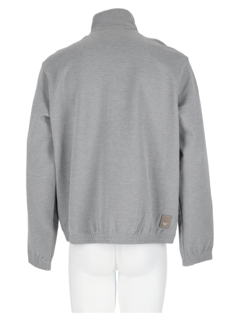 Emporio Armani Full-Zip High Collar Sweatshirt With Elastic Cuffs