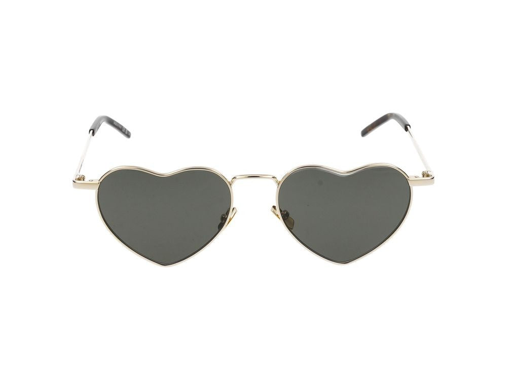 Saint Laurent Gold Heart-Shaped Sunglasses