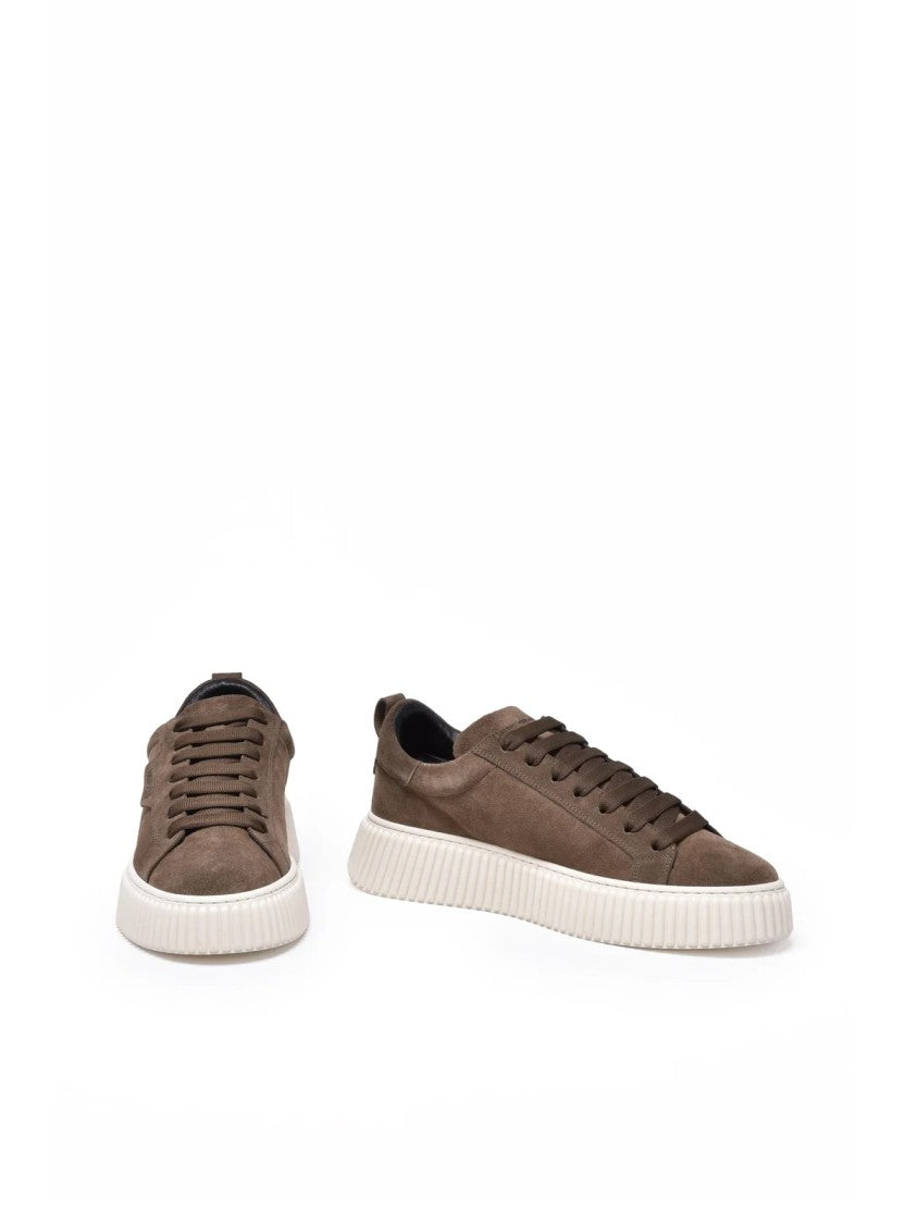 Antony Morato Brown Leather Sneakers