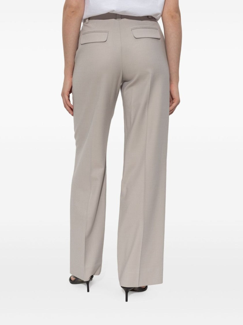 Victoria Beckham Tailored Gray Trousers With Straight-Leg Silhouette