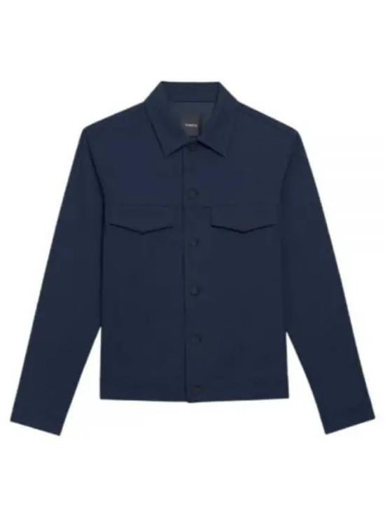 Theory Structured Blue Jacket With Classic Collar