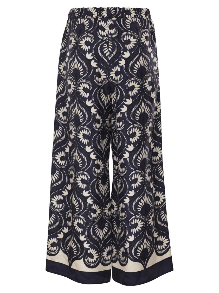 Max Mara Wkdottico - Flowing Printed Silk Trousers