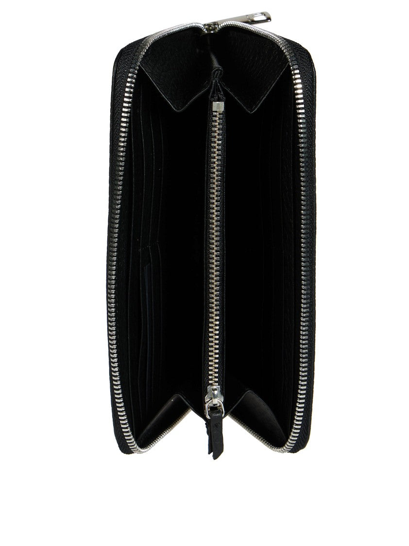 Orciani Zip-Around Textured Leather Wallet