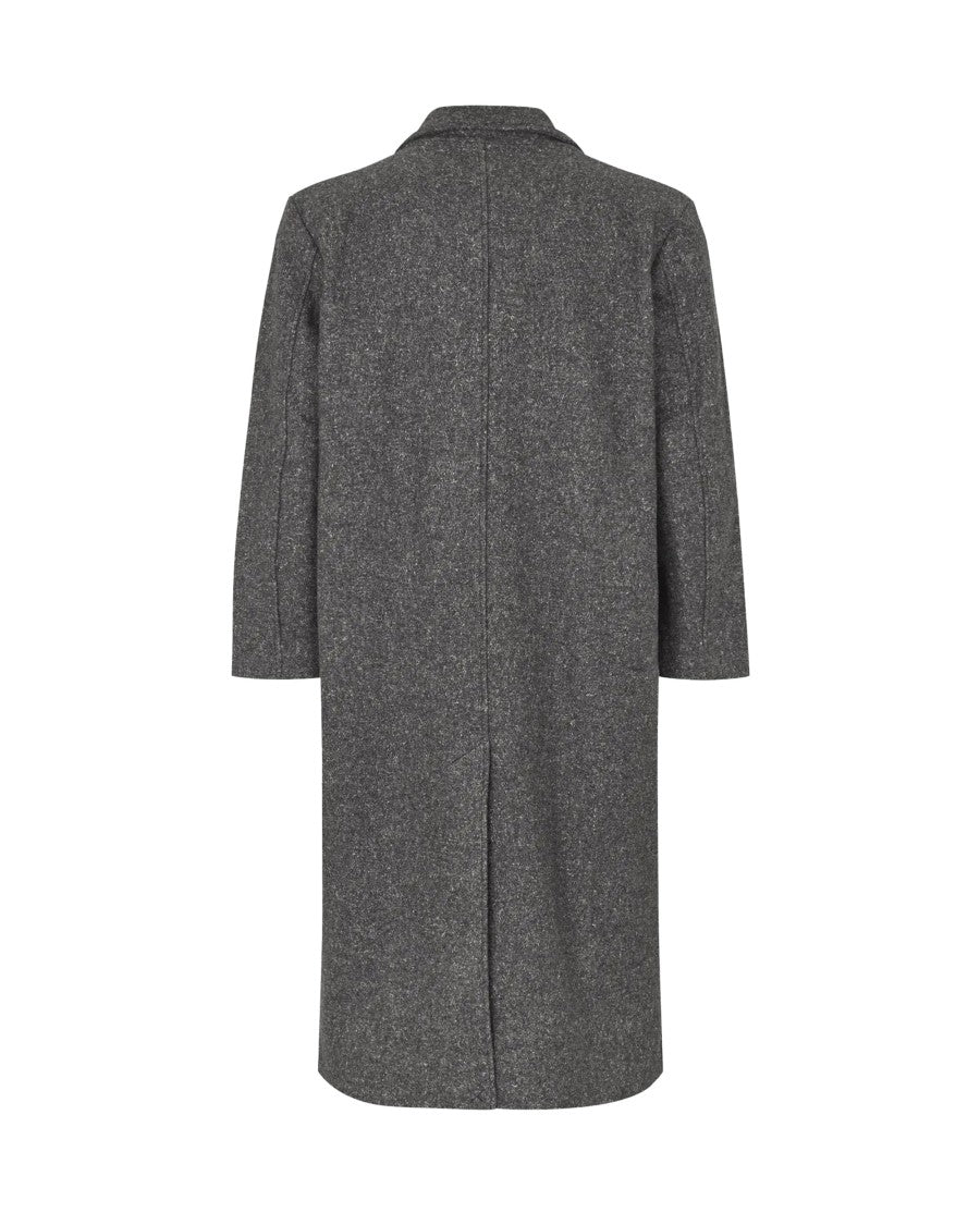 Samsøe Samsøe Dark Grey Savince Melange Double-Breasted Coat