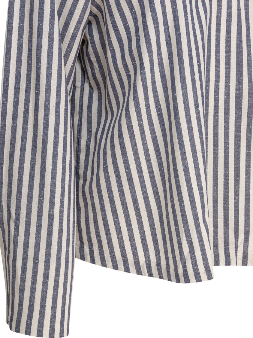 Ines De La Fressange Vertical Stripe Cotton Shirt