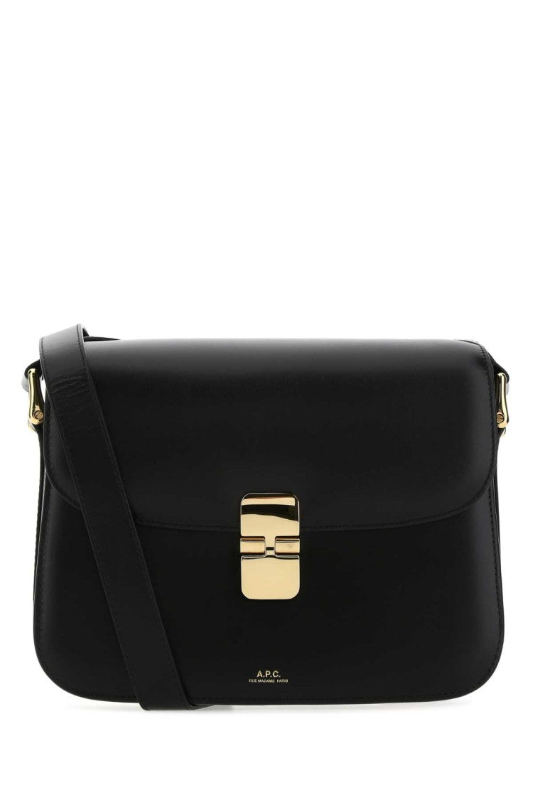 A.P.C. Black Leather Grace Crossbody Bag