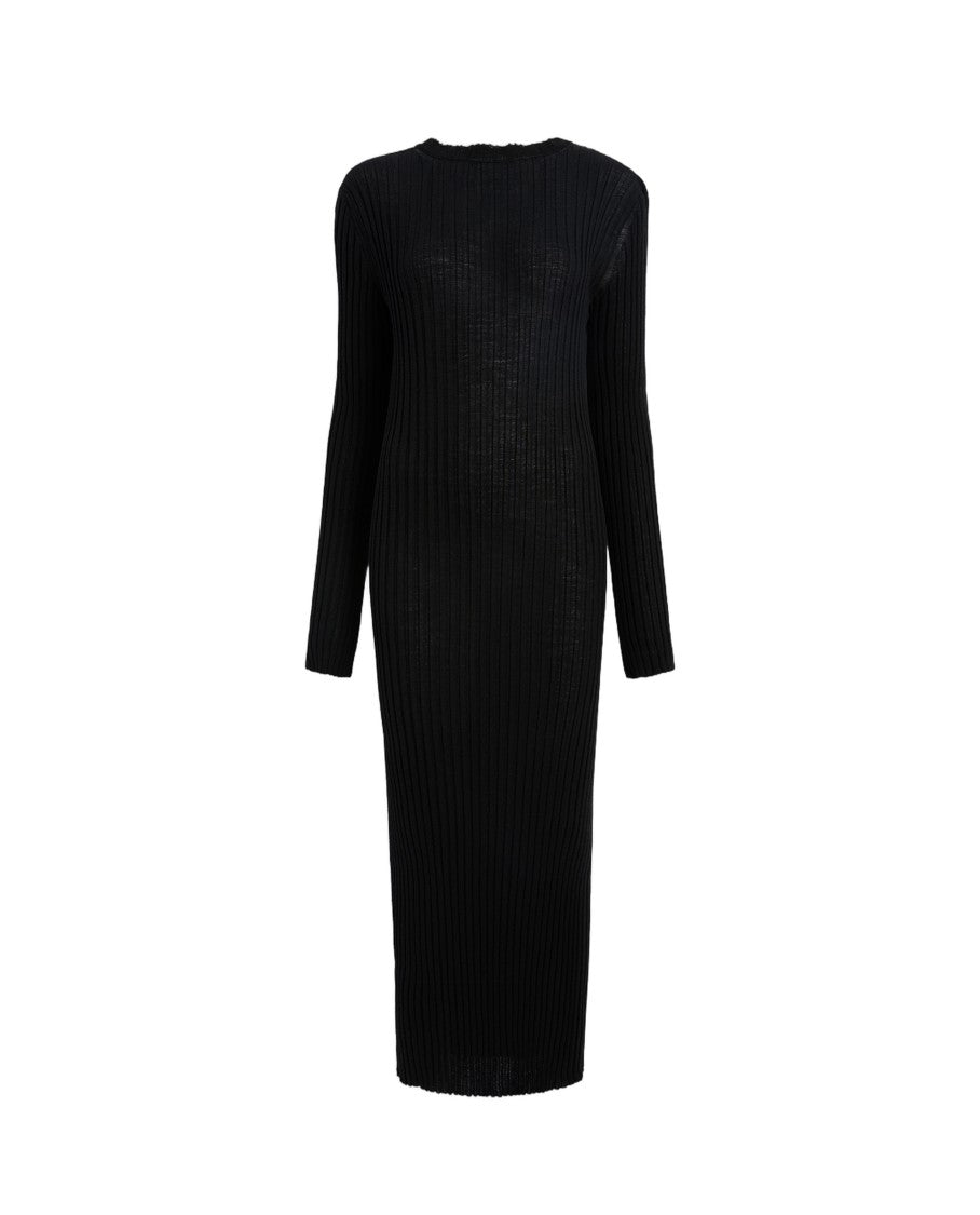 Khaite Ribbed Knit Midi Dress With Scalloped Edges