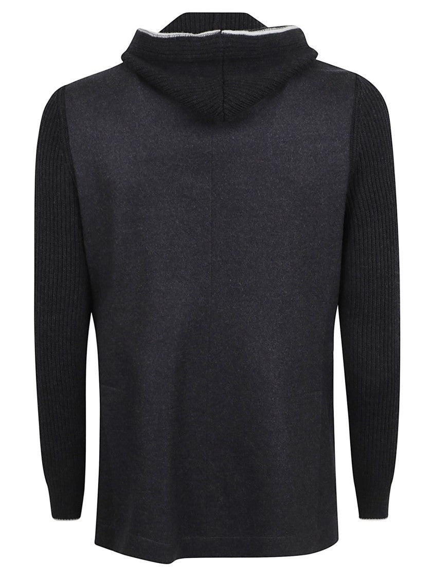 Eleventy Tailored Blazer With Ribbed Knit Sleeves