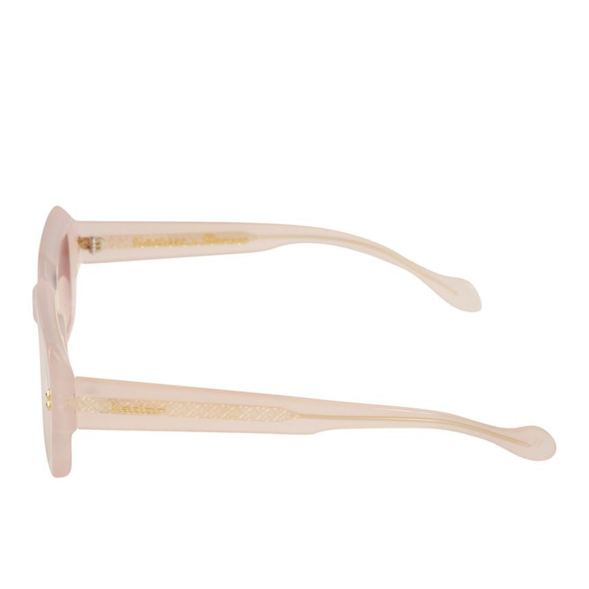 Kador Evy Glamour Translucent Blush Pink Rectangular Sunglasses