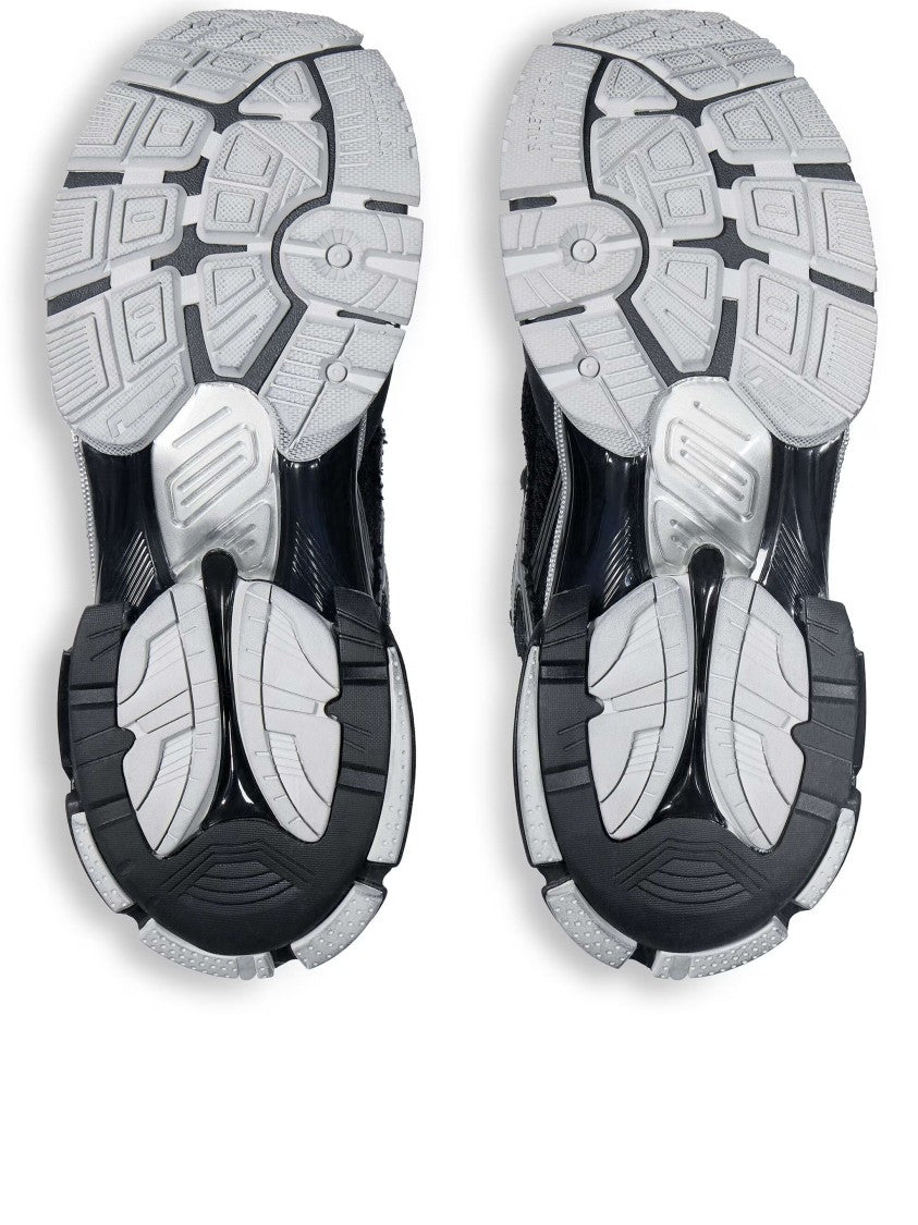 Balenciaga Black/Silver Runner Mesh Chunky Sneakers