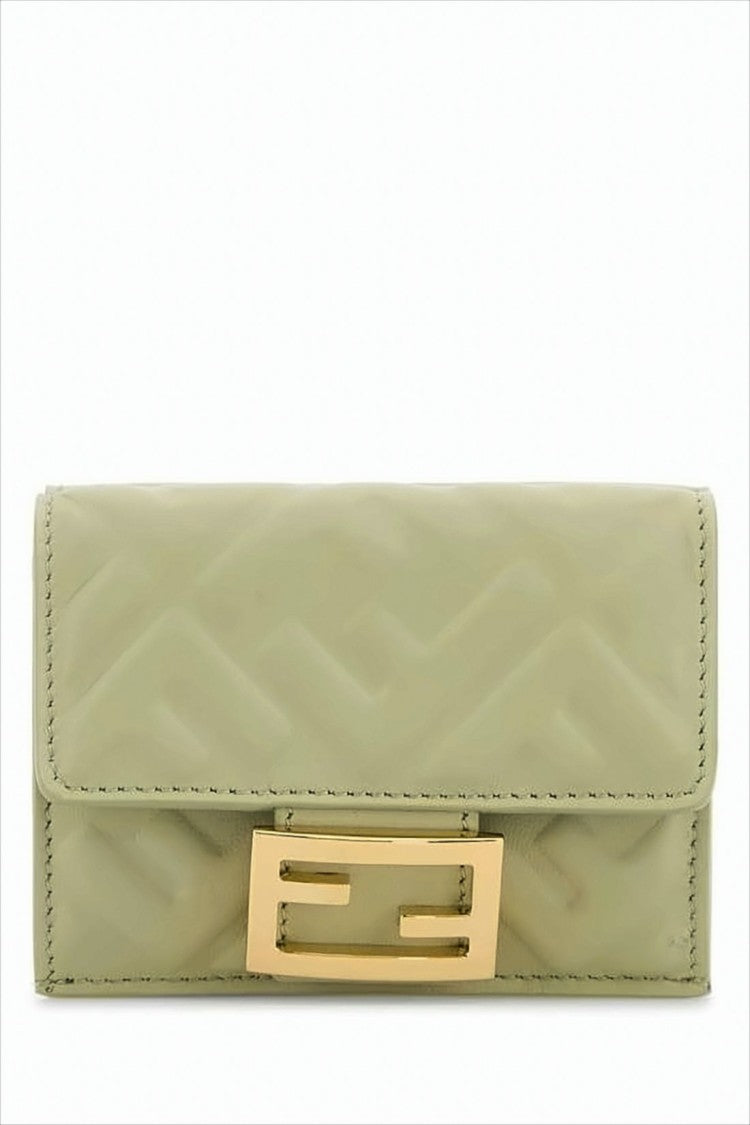 Fendi Compact Quilted Wallet With Gold-Tone Closure