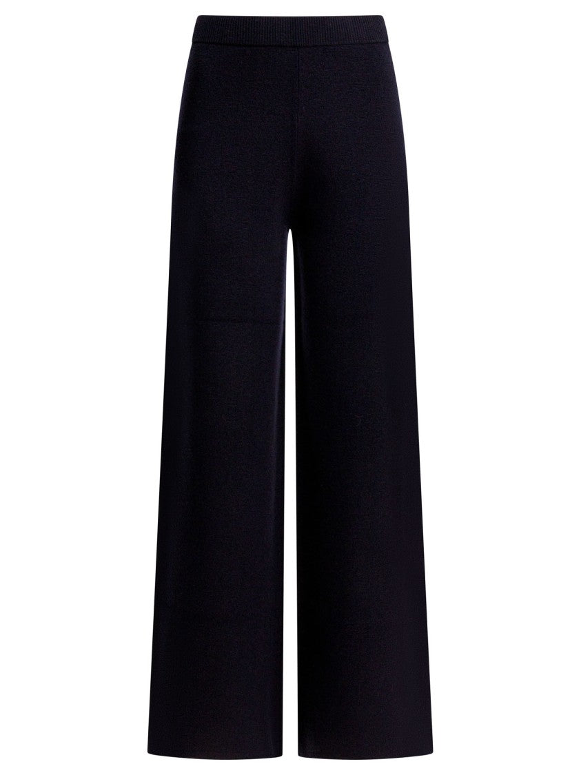 Max Mara Wide-Leg Wool-Cashmere Trousers With High Elastic Waistband