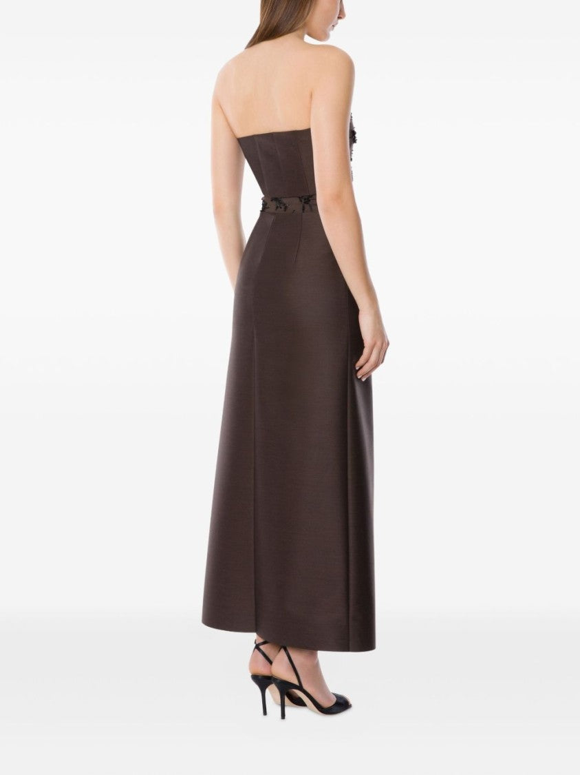 Alberta Ferretti Brown Midi Skirt With High Waist