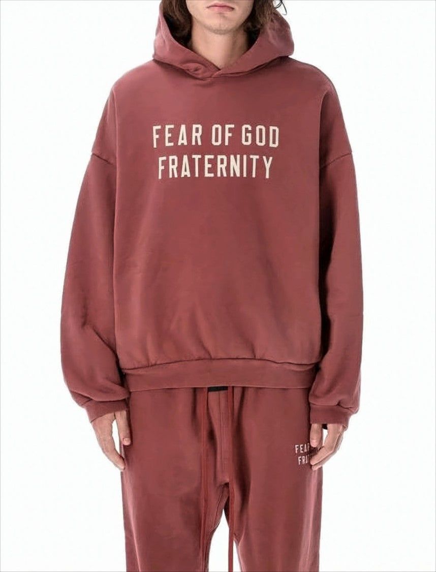Fear Of God Relaxed Fit Cotton Hoodie With Bold Text
