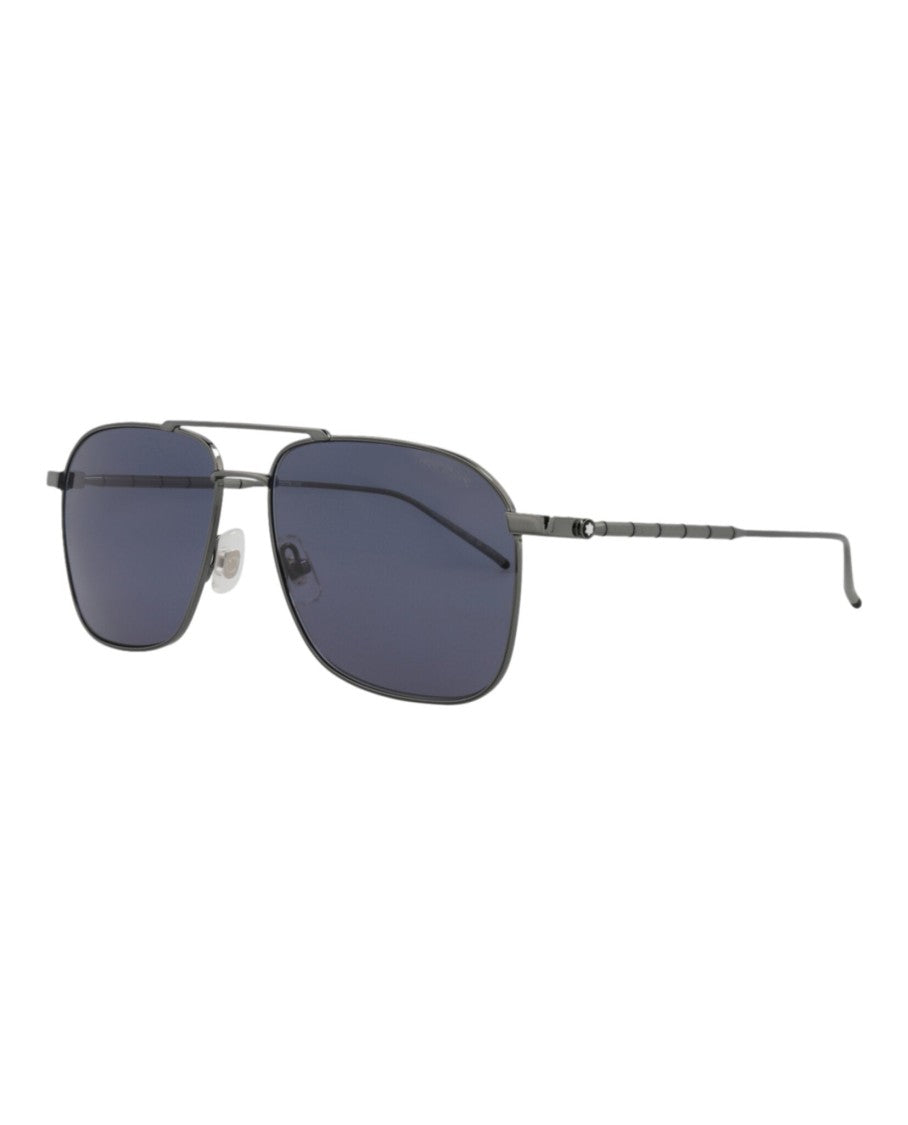 Montblanc Aviator-Frame Metal Sunglasses With Double Bridge Design