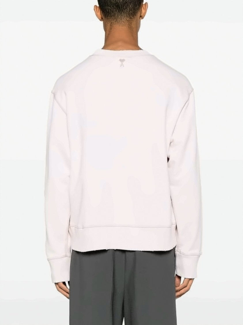 Ami Paris Relaxed Fit Long-Sleeve Sweatshirt With Crew Neckline