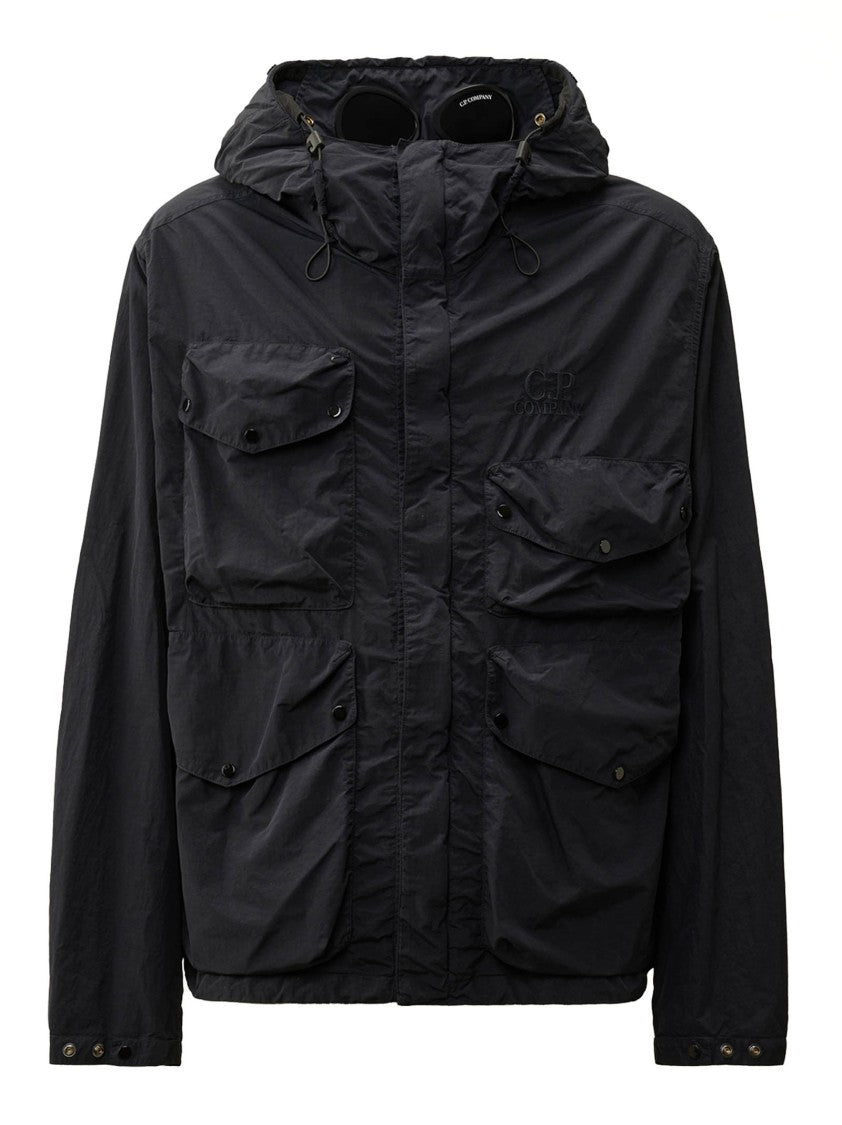 C.P. Company Midnight Blue Nylon Jacket With Google Hood