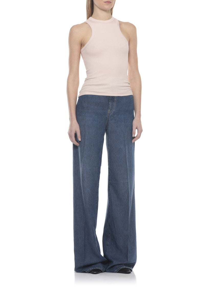 Dondup Blue Amber Leather Tab Denim Jeans