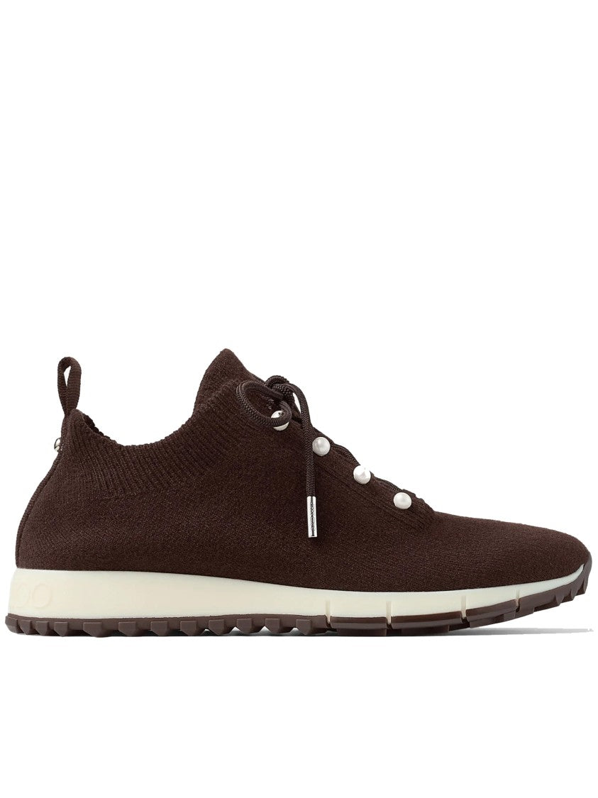 Jimmy Choo Brown Veles Pearl Cashmere Sneakers
