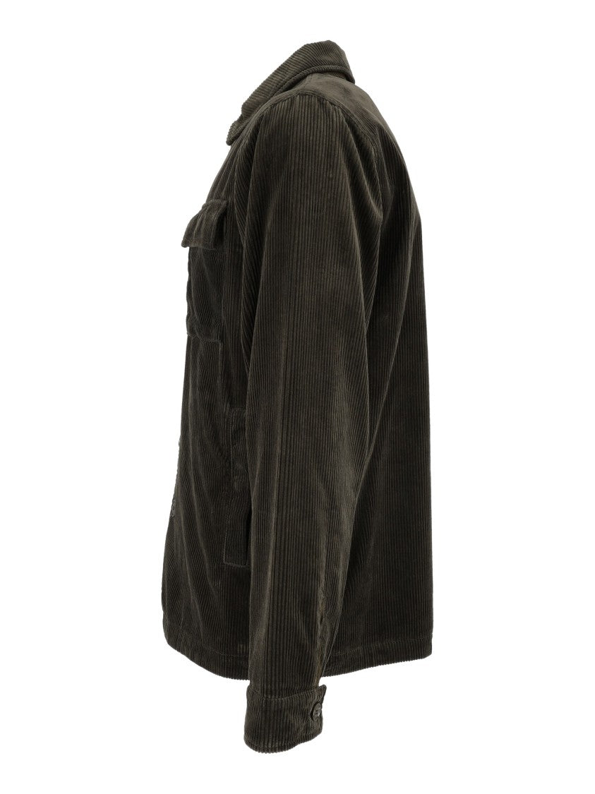 Aspesi Relaxed Fit Corduroy Jacket With Classic Collar And Dual Chest Pockets