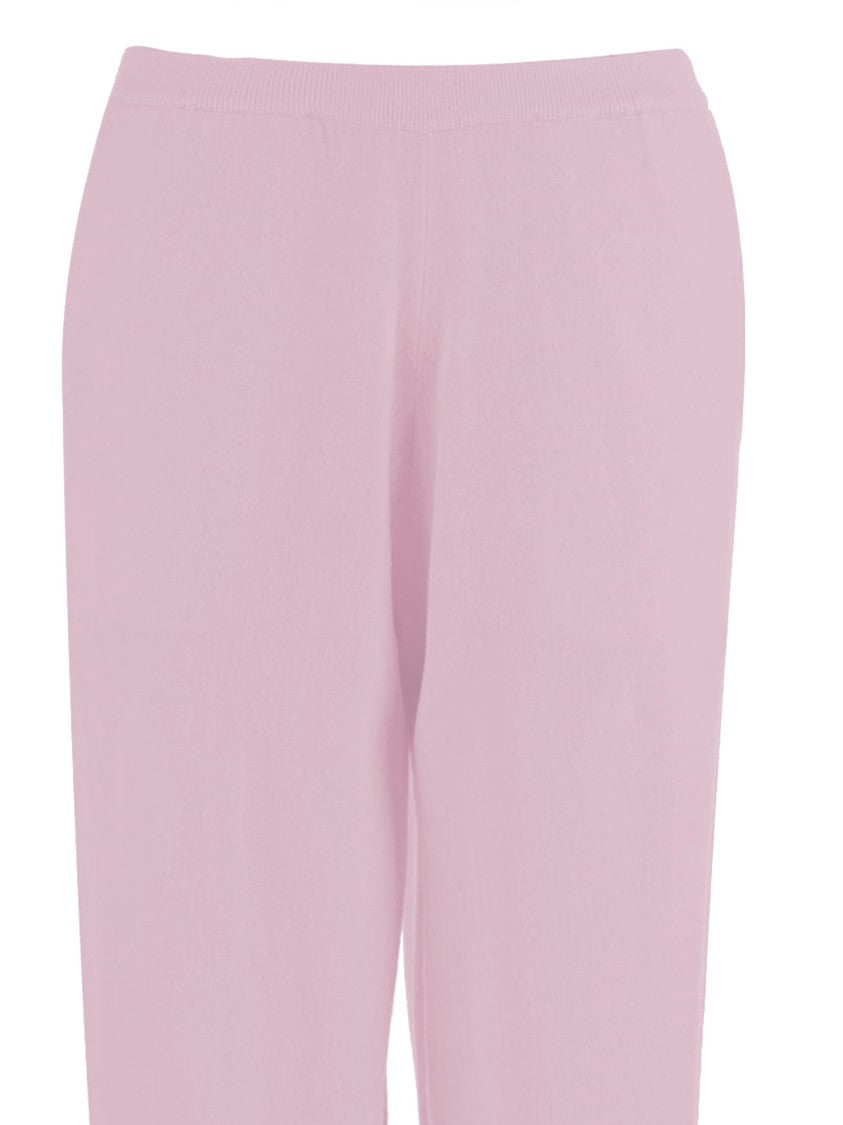 Allude Soft Pink Wool And Cashmere Pants