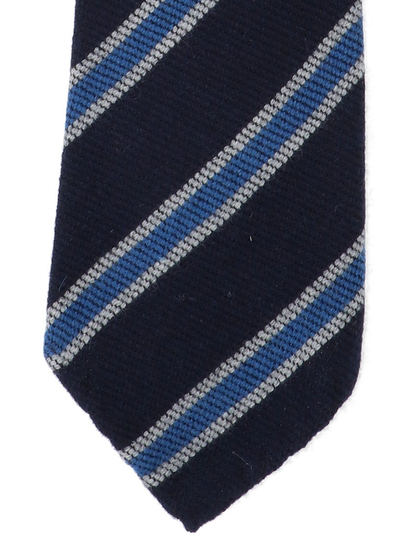 Cesare Attolini Striped Tie – Navy