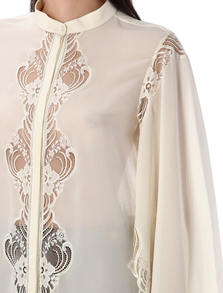 Chloé Fluid Silk Lace Blouse