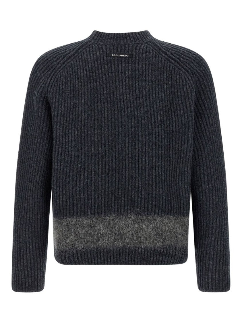 Dsquared2 Gradient Hem Ribbed Knit Sweater