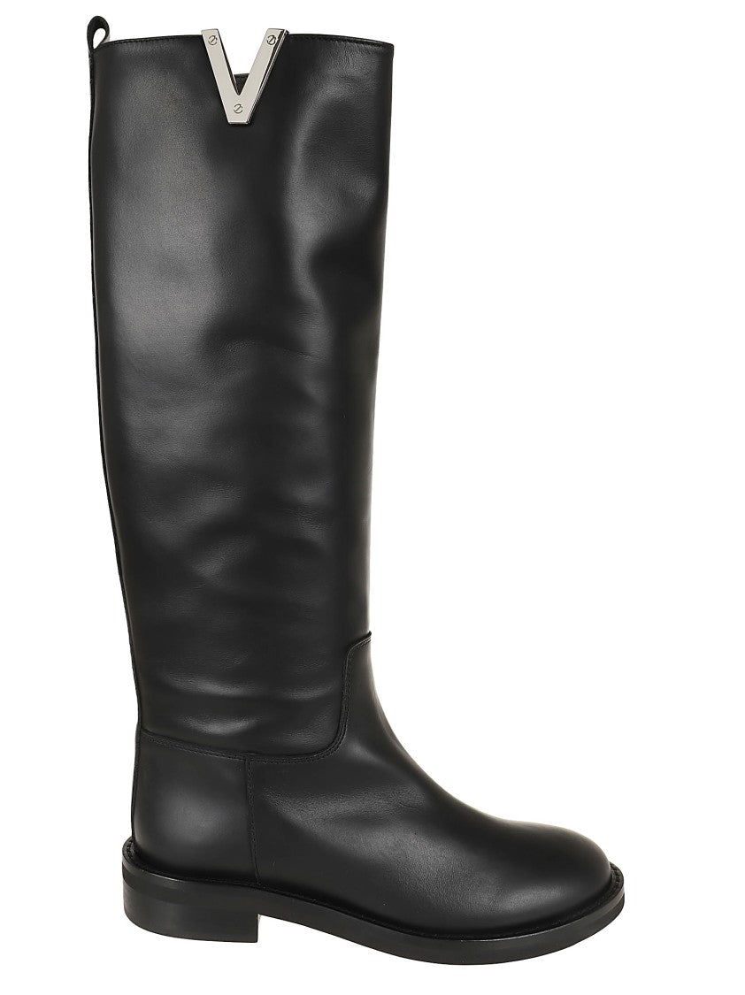 Via Roma 15 Knee-High Boot With Metal Plaque