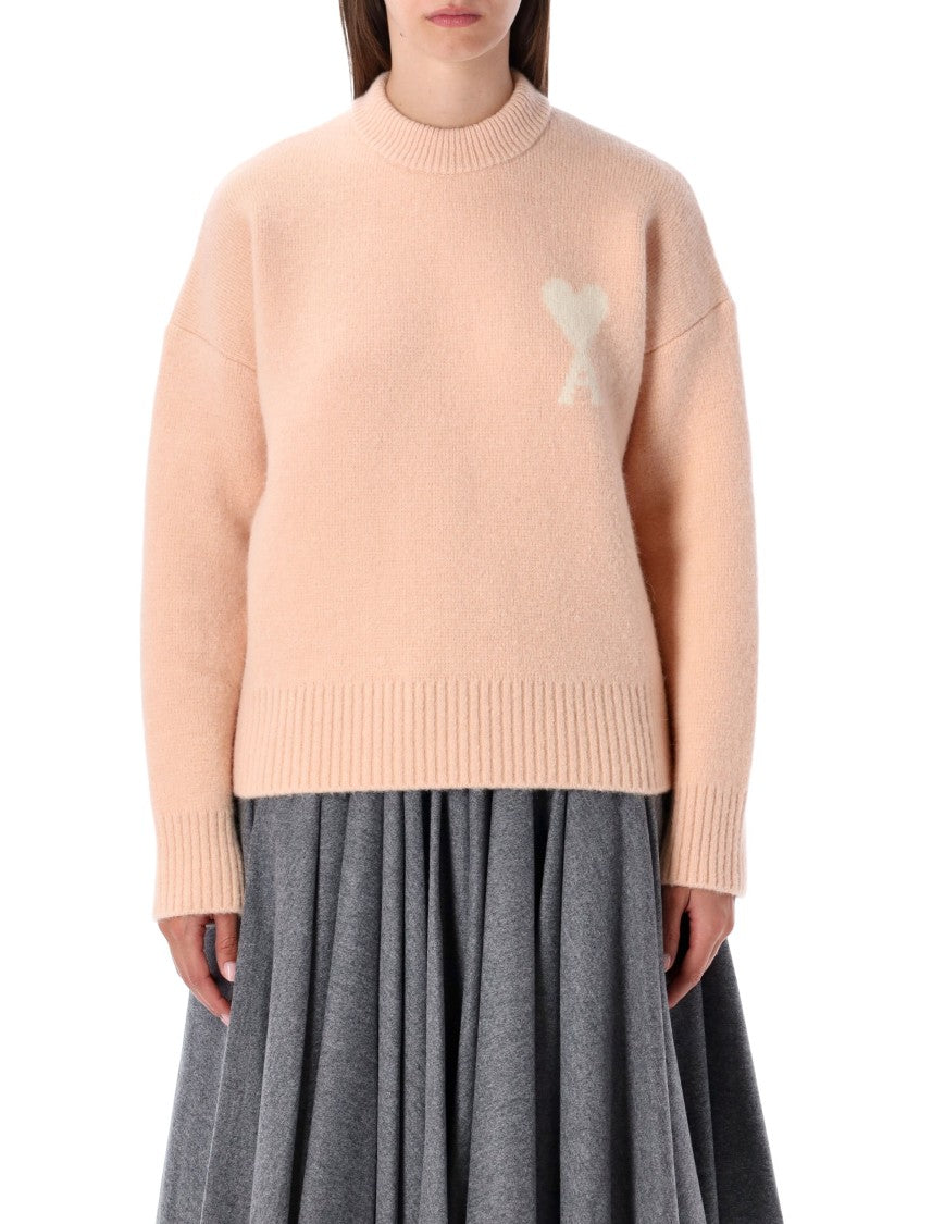 Ami Paris Alpaca Ami De Coeur Crewneck Sweater