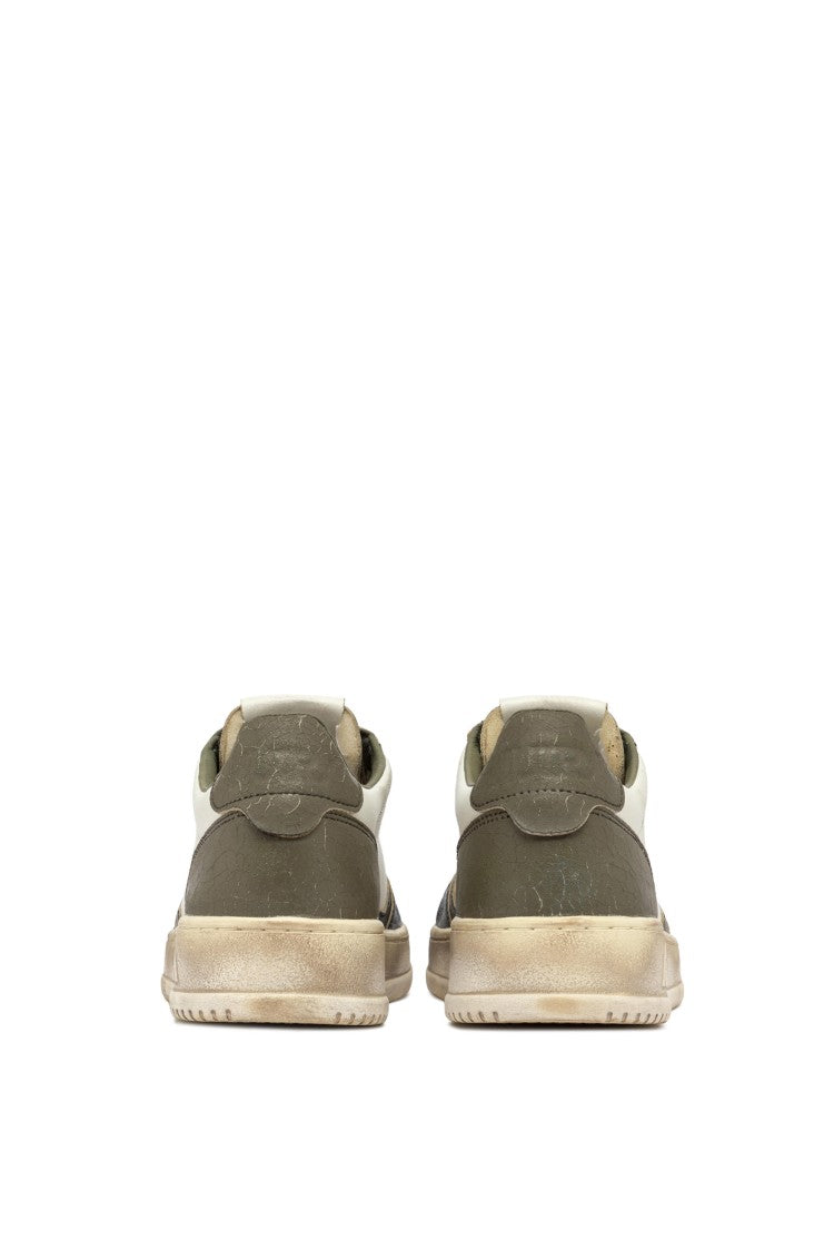 Autry Super Vintage Sneakers With Cracked Leather Back