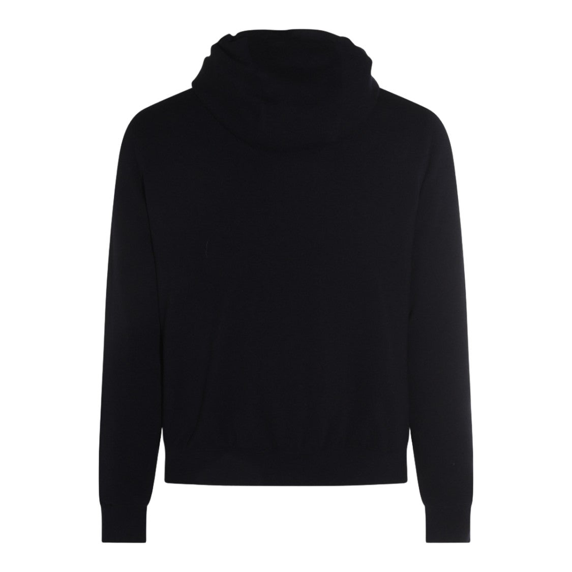 Moorer Black Zip-Up Hoodie With Adjustable Drawstrings