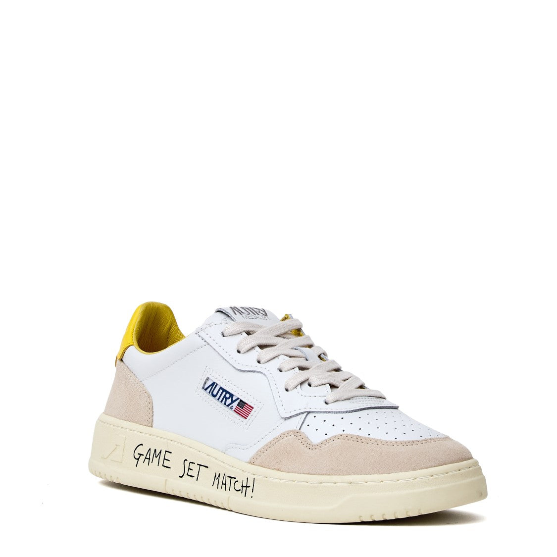 Autry White Slicker Medalist Low Leather Sneakers