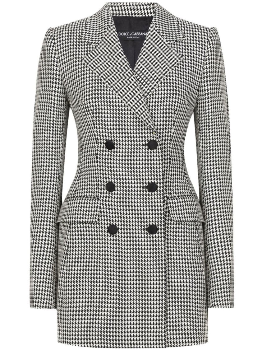 Dolce & Gabbana Tailored Double-Breasted Houndstooth Jacket By Dolce & Gabbana