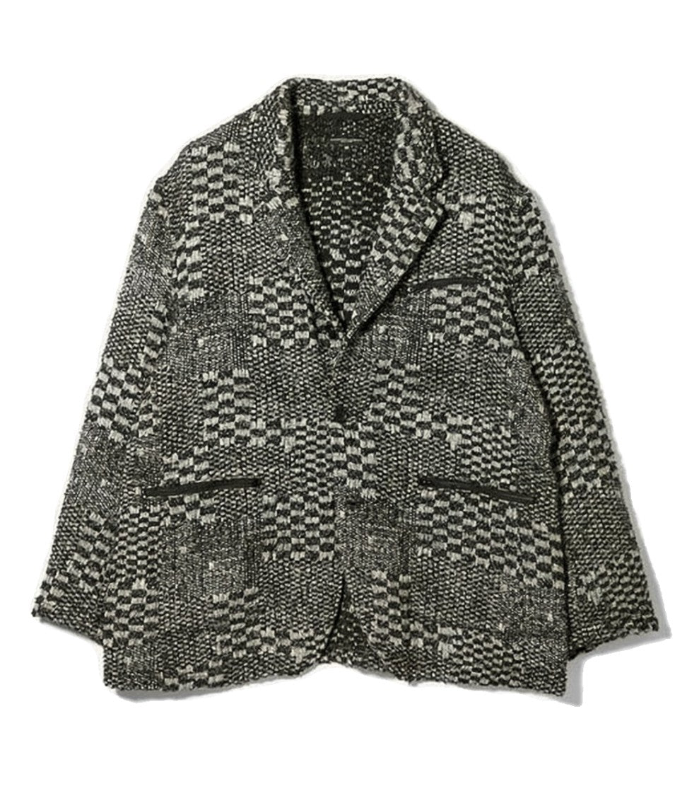 Engineered Garments Textured Patchwork Jacket With Classic Lapel