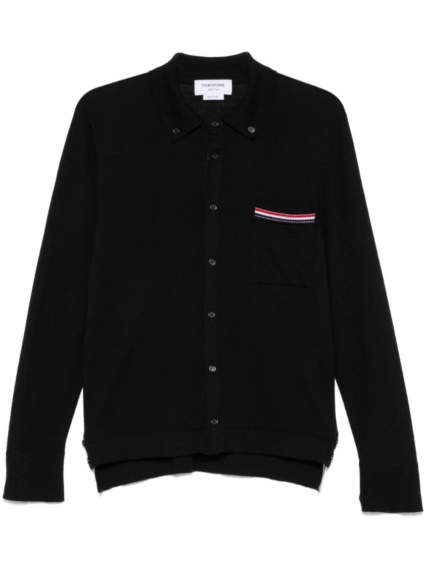 Thom Browne Button-Front Knit Cardigan With Grosgrain Detailing