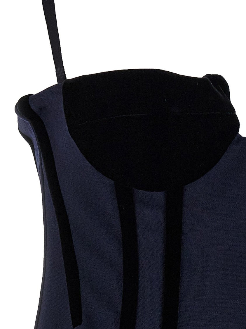 Max Mara Strapless Fitted Dress With Velvet Accents