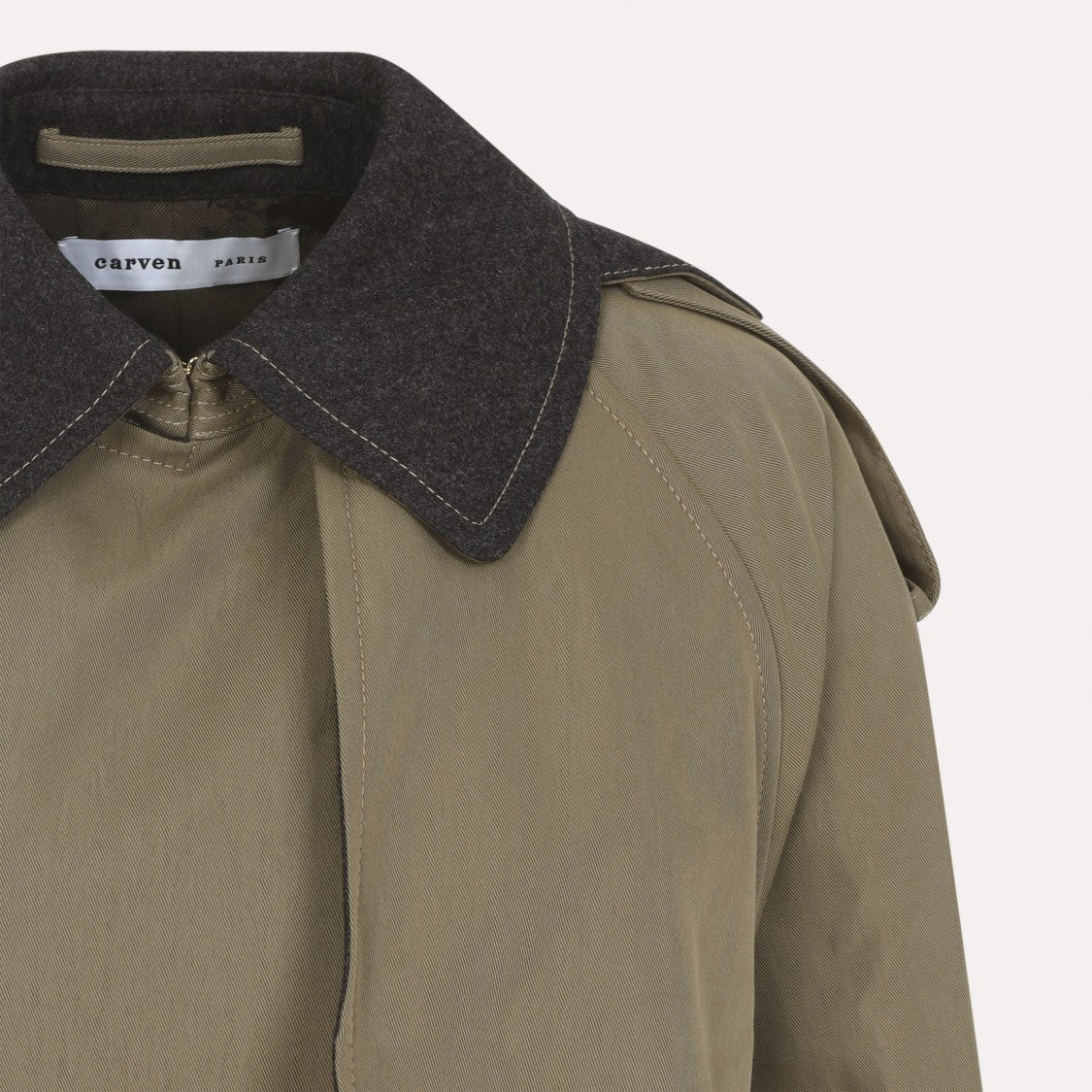 Carven Brown Ochre Ca307 Trench Coat