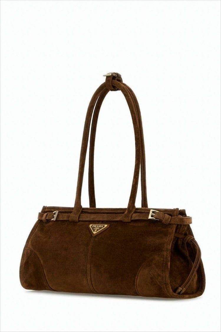 Prada Elongated Rectangular Shoulder Bag In Soft Calf Leather