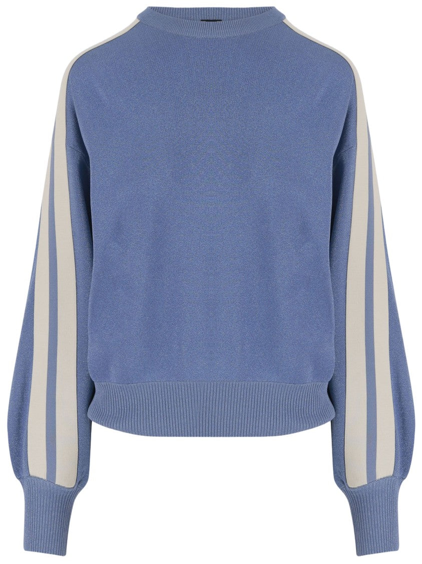 Pinko Blue And White Viscose Blend Sweatshirt