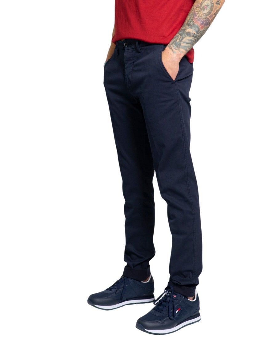 Harmont & Blaine Slim-Fit Tailored Navy Trousers With Functional Details