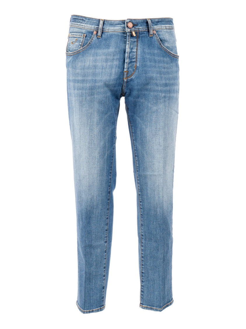 Jacob Cohen Light Blue Scott Cropped Jeans
