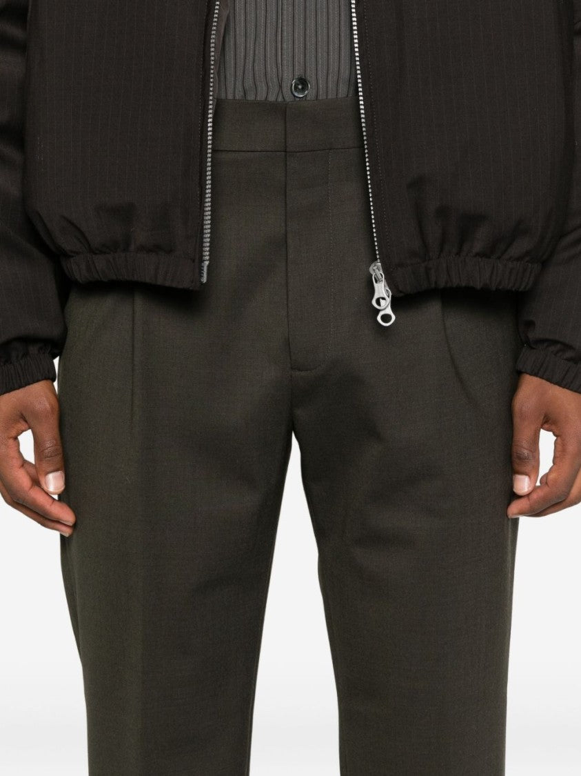 Jacquemus Deep Muted Green Trousers With Tailored Fit