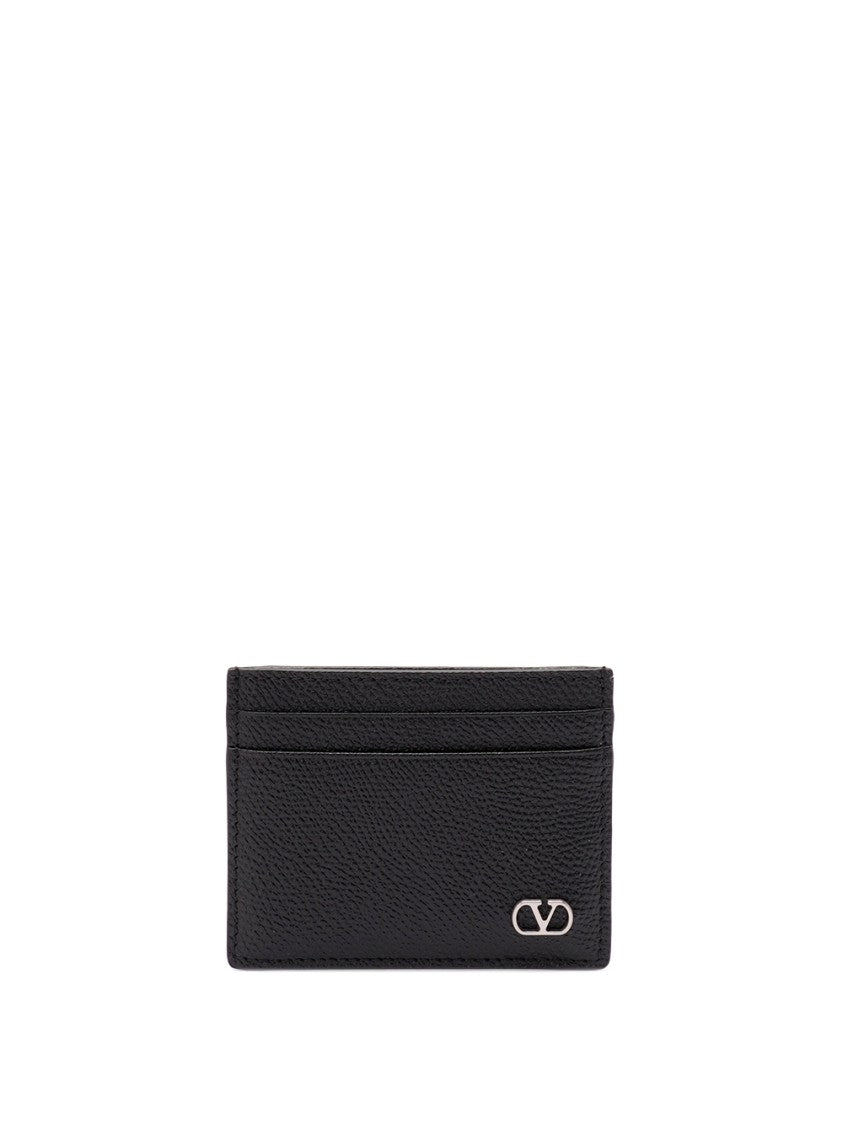 Valentino Garavani `Vlogo Signature` Leather Card Holder