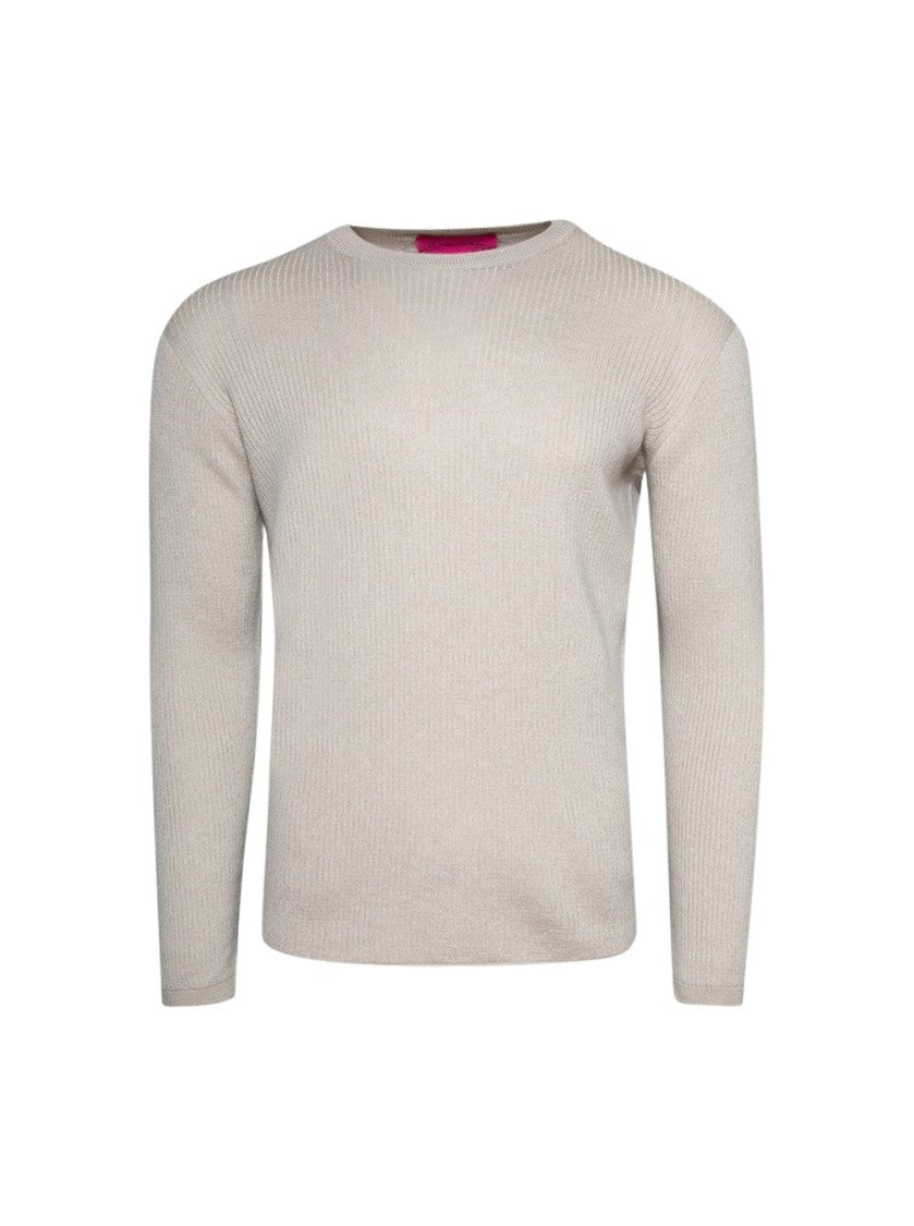 The Elder Statesman Heavy Delicash Crew Sweater Oatmeal