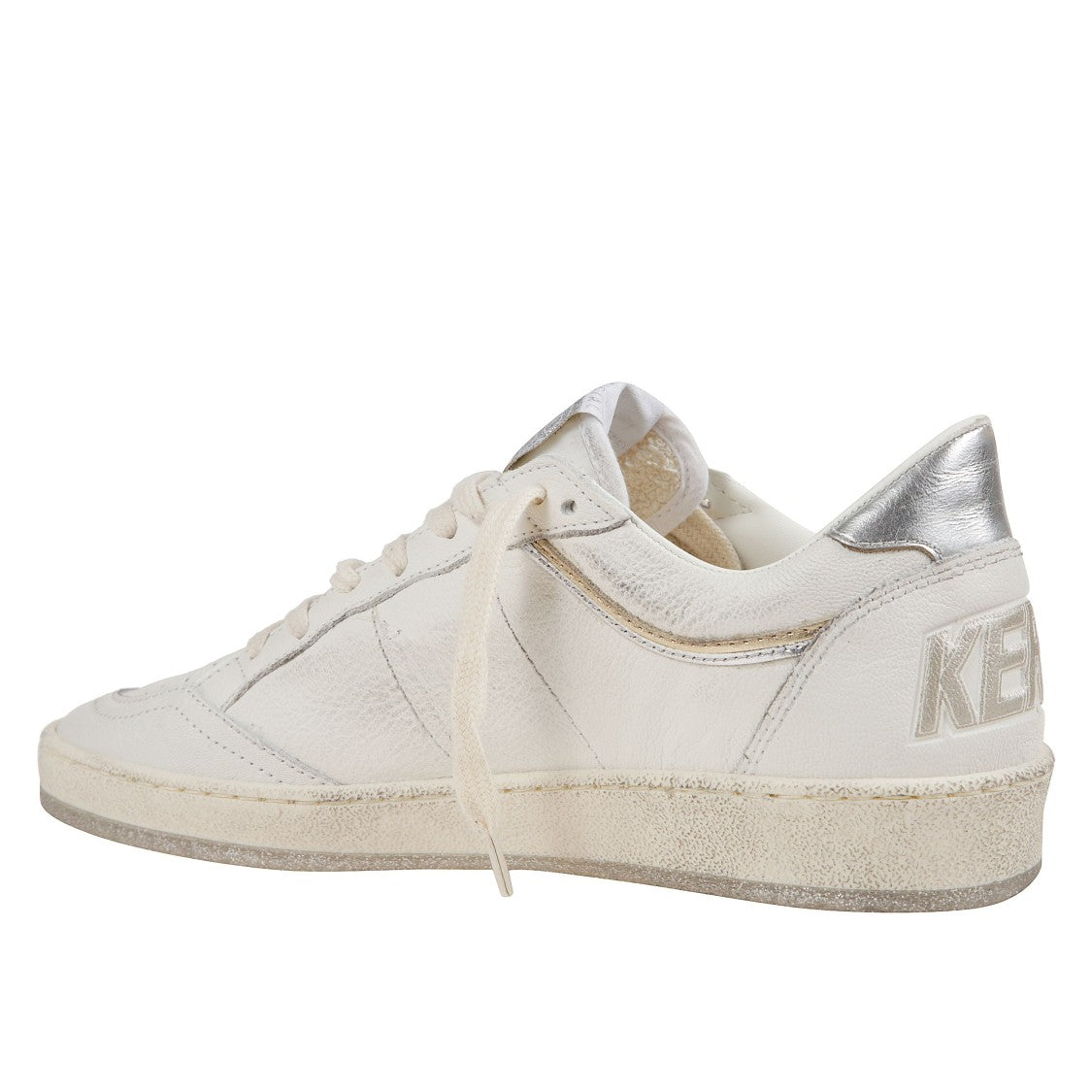 Golden Goose White Leather Sneakers With Glitter Sole