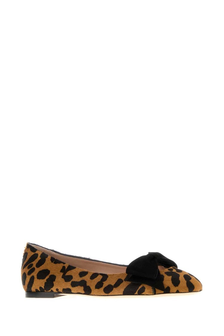 Valentino Garavani Printed Calf Hair Bowow Ballerinas